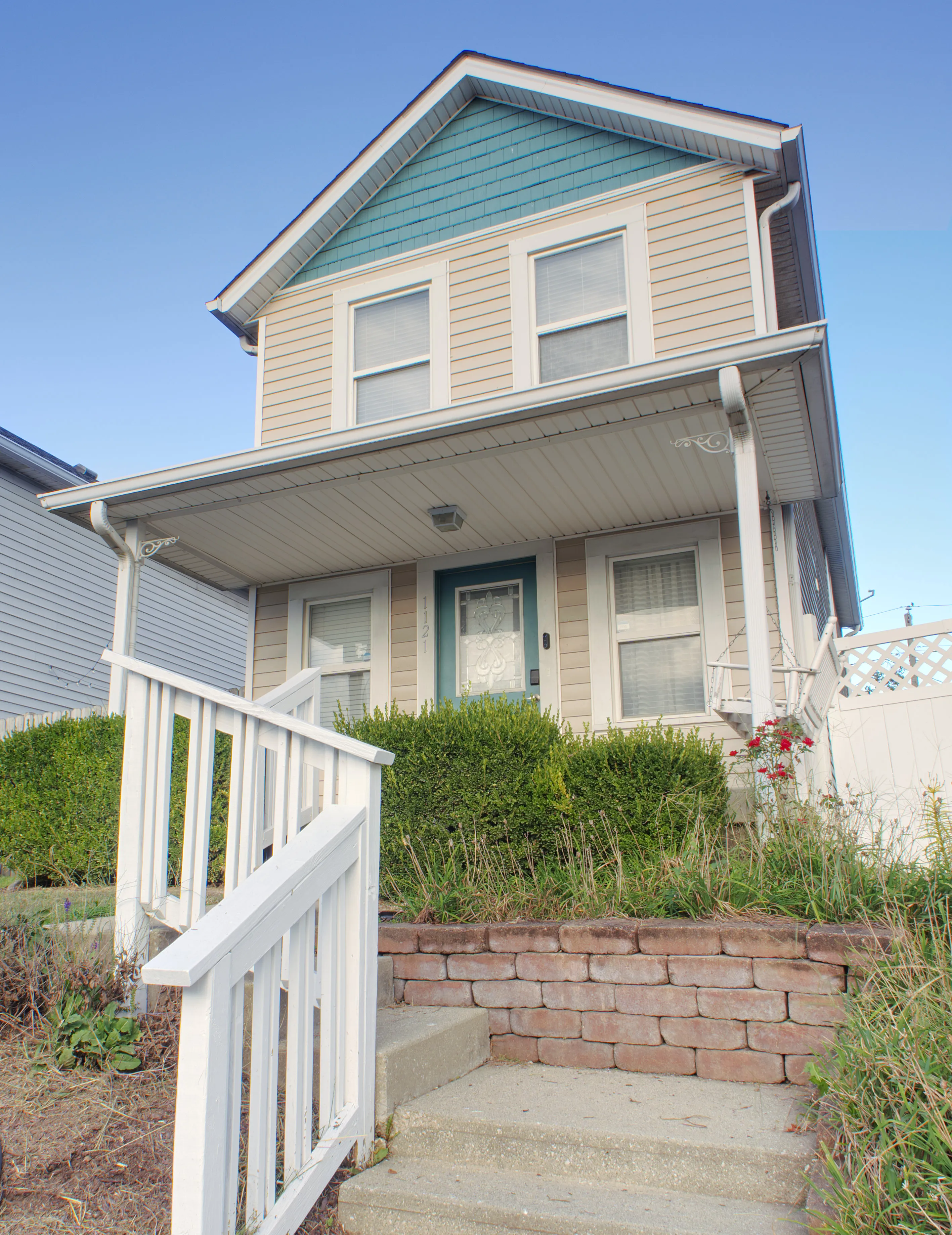 Front of the house with a covered porch